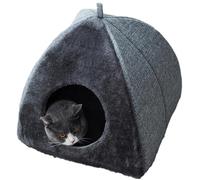 Ungtyb Fleece Cat House - Indoor Cat Bed | S/M/L Pet Beds for Indoor Cats, Comfortable Pets Cave with Removable Pad, Home Pet House, Feline Refuge for Living Room and Balcony Lounging