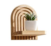 Ungtyb Floating Display Shelf - Rainbow-Shaped Wooden Wall Stand | Decorative Floating Storage Rack For Books, Plants, Crystals, and Photo Frames For Living Room, Bathroom, Kitchen, and Lounge