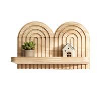 Ungtyb Floating Wooden Shelves - No Drill Rustic Corner Decorative Rack | Space Saving Wall Mount Storage for Hallways, Bedroom, Study, Living Room or Home Décor, 419g