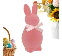 Ungtyb Flocked Easter Bunny, Spring Decor Rabbits Figurine, Soft Velvet Bunny Statue for Table Centerpiece, Desk Decor, Home Decoration, Holiday Party Supplies and Favors, 1 Piece