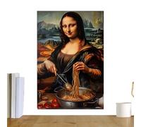 Ungtyb Fun Wall Art - 12x16 Inch Frameless Mona Lisa Poster | Humorous Kitchen Wall Decor for Home Bedroom, Living, Dining, Hallway, Office, Apartment, Dorm, Restaurant, Farmhouse & Hotel
