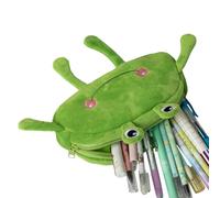 Ungtyb Funny Frog Design Plush Pencil Pouch, Large Capacity Pencil Case, Stuffed Frog Pencil Pouch, Plush School Supplies Bag 20x11x5cm for Present, Indoor, Outdoor, Offices, Green Color, Verde,
