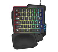 Ungtyb Game Keypad, RGB Backlit Keyboard, Small Mechanical Keyboard, Portable Tablet Game Keyboards, Handed Mechanical Keyboard for Phone, Computer, Laptop, 22.5x17.7x3cm, Black, White