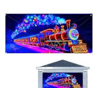 Ungtyb Garage Christmas Cover - Waterproof LED Holiday Decor | Large Weather-Resistant Garage Door Wrap with Bright Lights, Strong Material, Easy Setup | for House Yard Porch Patio Parties