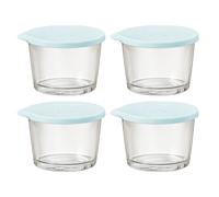 Ungtyb Glass Storage - 4 Piece Food Storage Bowls for Kitchen Meal Prep | Leakproof Transparent Cups with Secure Sealing Lid, Reusable Containers, Snacks Yogurt Salad for Soup Fruit Freezer Pantry