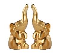 Ungtyb Gold Elephant Figurine, Modern Luxury Animal Statue, Stylish Pair of Elephant Sculptures, Decorative Gold Animal Figurine 1.57x1.18x3.15 for Living Room, Bedroom Decoration (1 Pair)