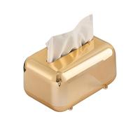 Ungtyb Gold Tissue Box Cover, Decorative Napkin Holder, Luxurious Paper Case, Modern Kitchen Accent, Sturdy Glossy Finish, Made with Tough Abs Material, 7.09x4.72x4.33in