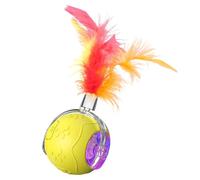 Ungtyb Interactive Pet Rolling Ball, Smart Motion Sensor, Automatic Obstacle Avoidance Diameter, Indoor Play, Both Dogs and Cats Indoor Play, 5.7 cm Red Yellow