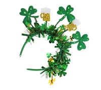 Ungtyb Irish Holiday Hairband, Green Bowler Headband, Patrick's Day Hairband, Costume Hair Accessories, Green Irish headband with bowler hat design, perfect for St. Patrick's Day celebrations, holiday