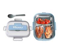 Ungtyb Kids Lunch Box, 3-Compartment Leakproof Food Container with Utensils, Snack Storage for Adults and Children, Ideal for School, Daycare, Offices, Picnic, or Travel Use, 1 Piece