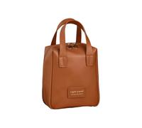 Ungtyb Makeup Organizer, Toiletry Case, Cosmetic Storage, Large Capacity Design, Portable Handle Carry, Features a Sturdy Top Handle, Color Mocha Brown, Light Red, Mocha Brown, riferimento Alla