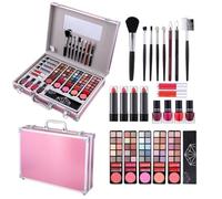 Ungtyb Makeup Set for Women, Multi Purpose Eyeshadow Lip Gloss Brush Kit, Smudge Proof Cosmetic Collection, Lightweight Portable Design Multi Color for Teens, Beginners, Daily Routine
