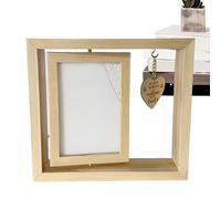 Ungtyb Marco de fotos conmemorativo de madera para perros, marco de fotos de mesa giratorio de madera - Memorial de mesa de madera,Marco de fotos giratorio con etiqueta de amor de doble cara para