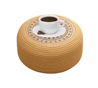 Ungtyb Meditation Floor Pillow, Straw Seat Cushion, Tatami Mat, Breathable Handwoven Design Round Shape Natural Beige Color for Yoga and Home Relaxation, 7.87 Inches