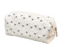 Ungtyb Pencil Case, Bow Pattern, Large Capacity Organizer, Aesthetic Zipper Pouch, Portable Storage Box, Featuring a Black-White Color Scheme, 7.28x2.56x2.95inches