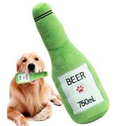 Ungtyb Plush Squeaky Dog Toy, Beer-Shaped Bite-Resistant Interactive Chew Toy, Soft Sound Plush, Easy to Carry and Toss Around, for Puppy Teething and Behavioral Training, 1 Piece