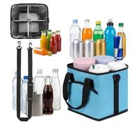 Ungtyb Portable Drink Carrier - 4-Cup Insulated Beverage Tote with Handle | Reusable Coffee & Soda Holder for Food Delivery, Picnic, Camping & Outdoor Sports, Space-Saving Drink Caddies