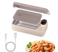 Ungtyb Portable Electric Lunch Warmer - Rechargeable Heated Box with Stainless Steel Container | Sturdy Design for Boys, Girls, Adults, Men, Women, Work, Travel, School, Meal Prep, On-the-Go Dining