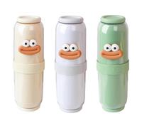 Ungtyb Portable Mouthwash Cup, Sealed Travel Cup, Leak Proof Space Saving, Business Trip Organizer, Cute and Durabled Hygiene for Business Trips and Camping, 8.78x2.83 Inches, Creamy, riferimento
