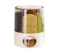 Ungtyb Rotatable Rice Dispenser - Airtight Bucket with Dividers, Anti Moisture Protection for Rice, Beans, Millet, Flour, Oats, Pantry, Restaurant, Baking, Cooking, Kitchen Storage