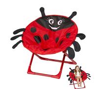 Ungtyb Sillas de Infantiles | Silla Infantil Acampada Cómoda Mariquita | Asiento Plegable con Respaldo Portátil para Exterior Jardín Playa Camping Excursiones