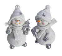 Ungtyb Snowman Figurines Set - Mini Christmas Ornaments for Home Decoration | Hand-Painted Resin Snowmen with Winter Accessories, Cute Holiday Tabletop Decor for Festive Displays 3.94x2.36 in