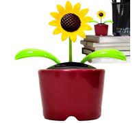Ungtyb Solar Toys, Solar Powered Swinging Flower, Car Figurines Decoration, Weather-Resistant Ornament, Fun Table Accessory for Desk Dashboard Living Room, 4.53x4.33x2.36 Inches