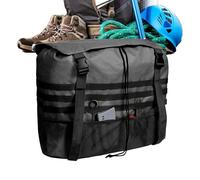 Ungtyb Spare Tire Trash Bag, Large Capacity Cargo Storage Pouch, Heavy-Duty Rear Tire Organizer, Perfect for Vehicle Trip, Car, Offroad Truck, Rv, Road Travel, Camping, Hiking, 58x18x60cm Black Khaki