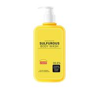 Ungtyb Sulfur Wash Shower Gel, Multi-Action 300ml Sulfurs Shampoo Cleanser, Anti-Itch Body and Scalp Treatments, Skin Balancing Formula for Facial Hair, Men, Women, Travel, Hotel, Business Trip Use