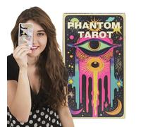 Ungtyb Tarot de 78 cartas, mazo de tarot vintage oscuro impreso transparente | Tarjetas de significado portátiles, guía de herramientas de adivinación clásica para familiares, amigos, colegas, estudio