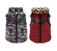Ungtyb Thermal Pet Vest, Windproof Pet Jacket, Secure Breathable, Dog Cold Outfit, Warm Dog Coat with Built In Harness for Small to Large Dogs, 11.02x9.84x1.18 in
