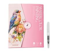 Ungtyb Watercolor Workbook Set, Beginner Paint Kit, Artistic Color Book, Painting Work Book with 12 Colors and Brush for Adults, Teens, or Kids, 7.48x5.67 Inches, D, riferimento Alla descrizione,