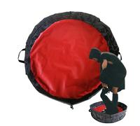 Ungtyb Wetsuit Mat, Changing Pad, Diving Dressing Accessory, Waterproof Foldable Surfaces, Drawstring Closure Bag, for Surfing Swimming Beach Pool Camping Outdoor Gear, 75 cm Red Green Black Blue