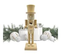 Ungtyb Wooden Nutcracker Figurines - Unfinished Christmas Statue | Handcrafted Holiday Decorations for Living Room, Bedroom, Fireplace, Kids Room, Bathroom, DIY Craft & Gift Décor