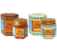 Ungüento de masaje Tiger Balm, 2 paquetes x 19,4 g, color: rojo y blanco, para aliviar el dolor muscular, mentol