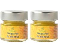 Ungüento de propoleo - 30 ml. Balsamo hidratante para la piel con alto contenido de própolis (10%). Pomada en envase de cristal con tapa metálica. (Paquete de 2)