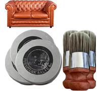 Ungüento para cuero para muebles, ungüento reparador de cuero y muebles y cepillo aplicador, para prevenir la sequedad y el agrietamiento, mantenimiento seguro y rápido (1 juego)(Three sets)