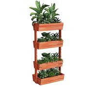 unho Jardinera Vertical de Madera: Huerto Urbano Ajustable Estantería Macetas para Flores Verduras Hierbas para Terraza Balcón y Jardín 140 x 65 x 26cm