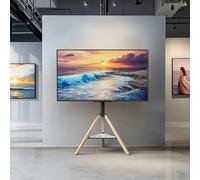unho Soporte TV de Pie con Trípode y Estante de Efecto Mármol, Caballete Madera de Televisión Universal Regulable en Altura para de 40"-75", VESA 600x400mm, Garga de 40kg