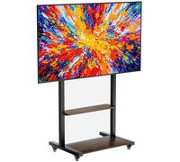 UNHO Soporte TV Ruedas para 40-86 Pulgadas: Soporte para Televisor Ajustable con 2 Estantes, Ruedas Frenables, para Salón, Sala de reuniones, Dormitorio y Juegos | MAX 50 KG Vesa 800x600 mm