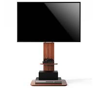 Unho Soporte y tv Suelo de Madera Ajustable con 2 Estantes y Gestión de Cables Soporte Universal para LCD LED de 32-65 Pulgadas MAX VESA 600x400mm