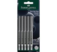 Faber-Castell Uni-Ball Eye - Rotulador de bola (5 unidades, trazo de 0.4 mm), color negro