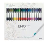 Uni-ball Emott Uni Mitsubishi Pencil - Estuche de 40 rotuladores Emott - Para escribir, dibujar, dibujar en estilo. - Punta fina de 0,4 mm - 40 colores, CF PEMSY/40 001