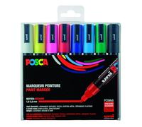 Uni Posca Rotulador, 2,5 Mm Línea,PC-5M, 8 Varios, Estándar Colores - Estándar Colores, 8