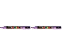 Uni-Ball 182537 - Marcador POSCA con punta redonda mediana, PC 5M, morado, 1 pieza (Paquete de 2)