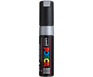 uni-ball 182682 - Marcador POSCA con punta de cuña ancha, plata | Rotulador con punta en cuña de 8 mm para casi todas las superficies