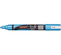 uni-ball 186217 Uni Chalk - Rotulador para ventana y tiza con punta redonda PWE-5M, color azul metálico