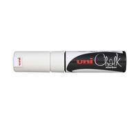 uni-ball 186401 - Marcador de tiza y ventana UNI CHALK PWE-8K, 8 mm, punta en cuña, blanco, 1 pieza
