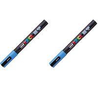 Uni-Ball 186547 - Rotulador POSCA con punta redonda fina, azul cielo (Paquete de 2)