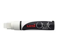 uni-ball 186601 - Marcador de tiza y ventana UNI CHALK PWE-17K 15 mm, con punta de cuña ancha, blanco